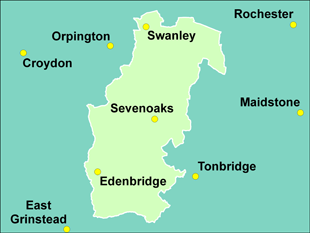 Map of Sevenoaks
